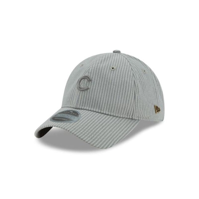 Chicago Cubs Gorra | New Era MLB Seersucker Black Label 9twenty Adjustable Cap Mexico - Grises
